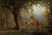 Albert Bierstadt Departure of an Indian War Party Germany oil painting artist